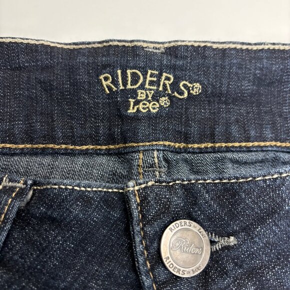 Riders by Lee Mid Rise Straight Women's size 12 Dark Wash Blue Denim jeans - Picture 2 of 4